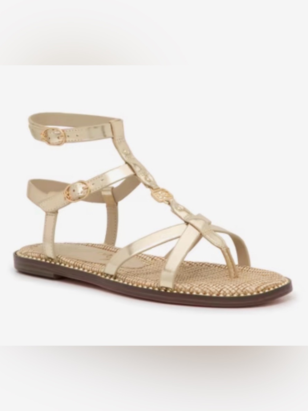 Sam Edelman Metallic Gold Gladiator T Strap Sandals BNWT